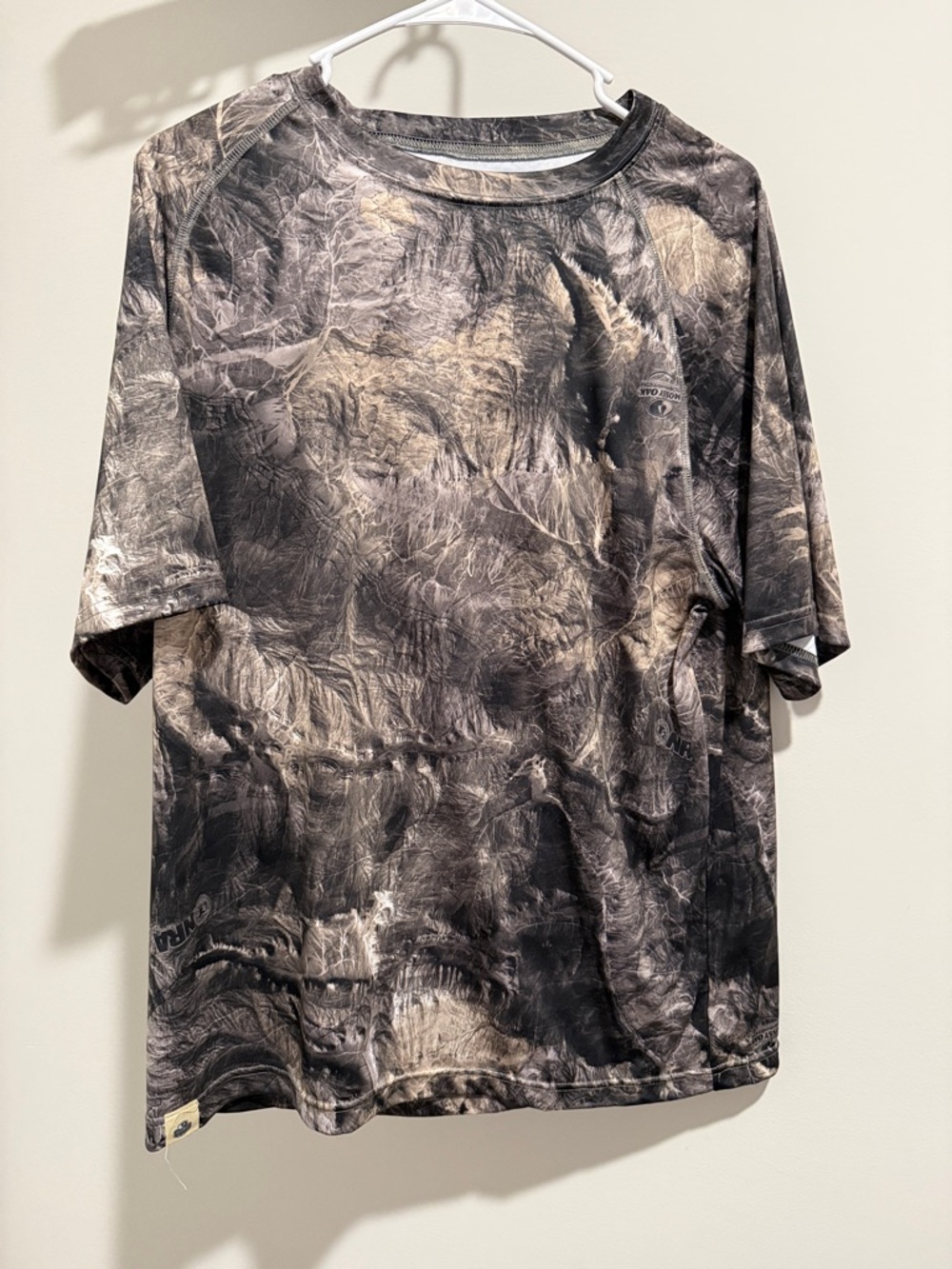 Mossy Oak Short Sleeve Tee in Black and Brown Marble Camo